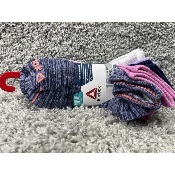 Reebok Pro Series Womens No Show Cut Socks 10 Pack Size 9-12 Multi Color New - Picture 1 of 8
